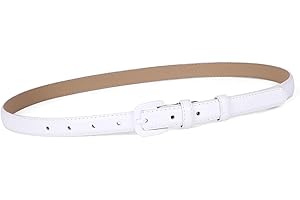 WHIPPY Women Skinny Leather Belt Thin Waist Jeans Belt for Pants in Pin Buckle Belt