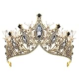 Black Crown for Women, Aicona Baroque Crowns for