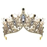 Black Crown for Women, Aicona Baroque Crowns for