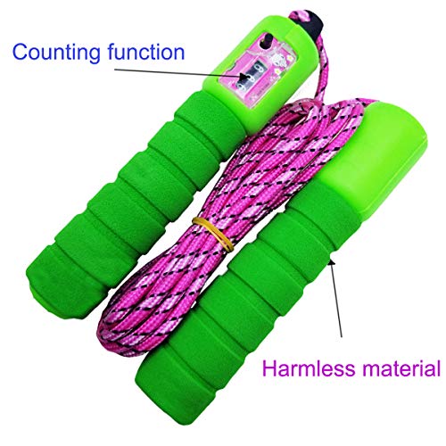 M-jump Colorful Adjustable Soft Skipping Rope - 4 Pack Lightweight Foam Handles Jump Rope for Kids Children Students & Adults (Random Color