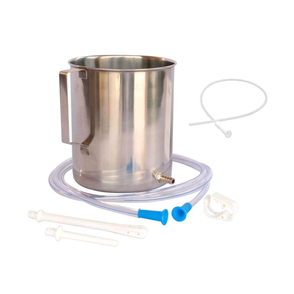 HealthAndYoga(TM) Combo: Superior 2 Quart Stainless Steel Enema Kit - 10 Free Colon Tips - Medical Grade Tubings