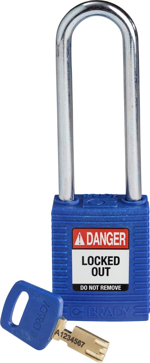 SafeKey Nylon Padlock, 38mm x 122mm x 19mm, Blue