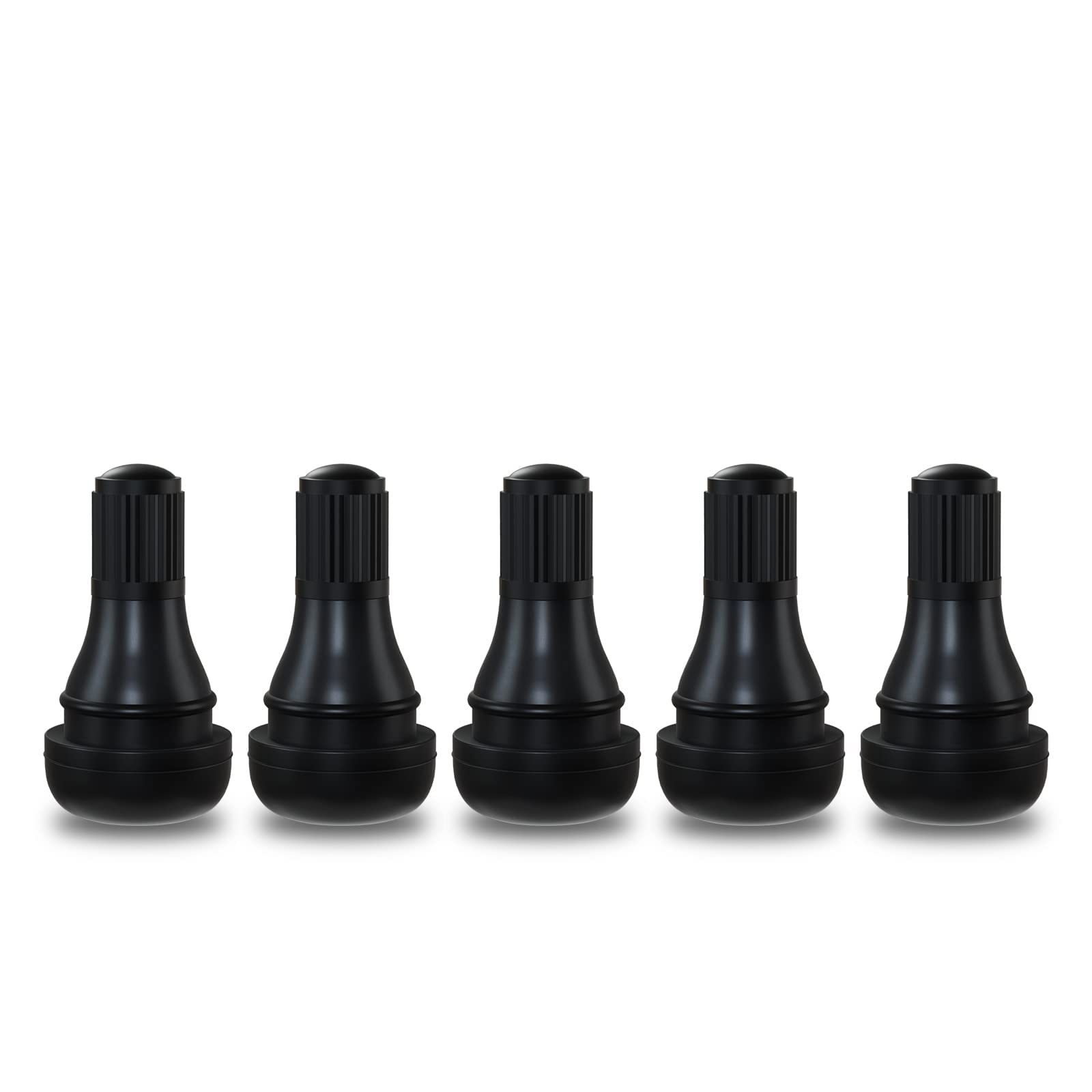 Photo 1 of CKAuto TR412 Rubber Snap-in Short Black Tire Valve Stem for Tubeless 0.453 Inch 11.5mm Rim Holes on Standard Vehicle Tires (5pcs/Bag)