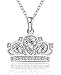 Godyce Crown Princess Pendant Necklace Plated Sterling Silver for Women Zircon Jewelry