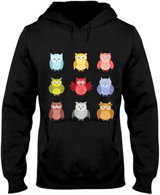 Colorful Owls Amazing Hoodie Amazon.co.uk Clothing