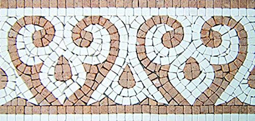 Amazon Com Mosaics Lab Cyma Marble Tile Mosaic Border Beautiful Mosaics Art Mosaic Tile Border Hand Cut Marble This Masterpiece Is Great As Wall Art Perfect For Any Office Living