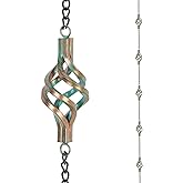 dreamysoul 9.7FT Rain Chain, Iron Rain Chain for Gutters | Bronze Bird Cage Decorative Rain Chains for Eaves Drainage Adjustable Length 12 Cups Outside Downspouts Replacement