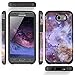 TJS Case for Samsung Galaxy J7 - Tempered Glass Screen Protector, Dual Layer Hybrid Shockproof Armor Cover (Stardust)