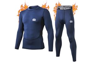 MeetHoo Men’s Thermal Underwear Set, Compression Base Layer Sports Long Johns Fleece Lined Winter Gear Running Skiing