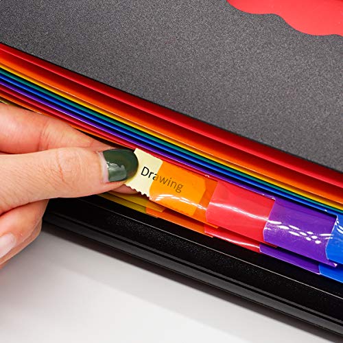 Expanding File Folder 24 Pockets with Cover Accordion File Organizer Portable Rainbow Large Capacity Document Holder A4 Size Letter Paper for Business School Home