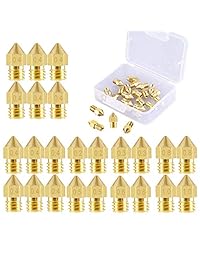 Boquilla para impresora 3D extrusora de latón con cabezal de impresión de 0.008 in, 0.012 in, 0.016 in, 0.020 in, 0.024 in, 0.031 in, 0.039 in, compatible con MK8 Makerbot Creality CR 10 M6 rosca impresora 3D, viene con una caja de almacenamiento 24 pie