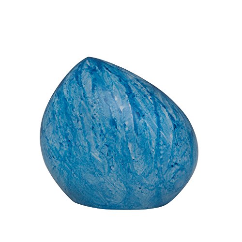 Ansons Urns Light Blue Small Cremation Urn - Mountain/Rock Funeral Urn - Aluminum Memorial Garden Burial Urn - Aluminum with Marbled Design - Fits up to 12 lbs Pet Urn