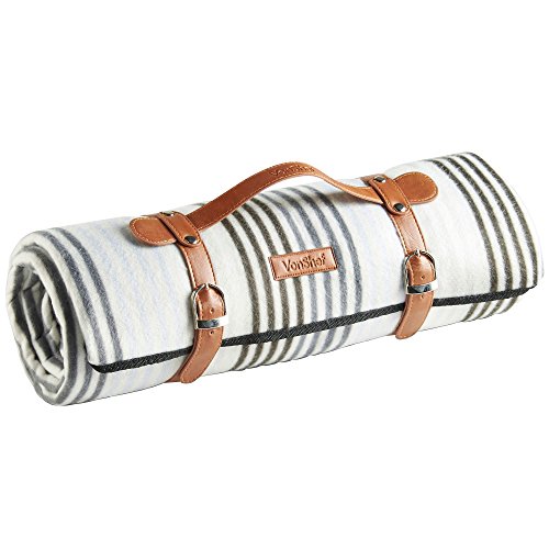 VonShef Picnic Blanket Large 58" x 71" Soft Waterproof Folding Picnic