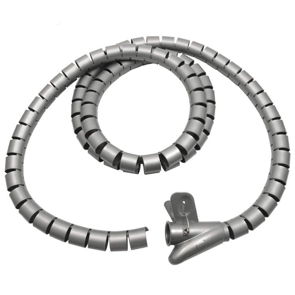 Maclean MCTV-676 Universal Cable Tidy Tube Cover Covering Tube Cable Management Sleeves Cable Sheath Winding Tube Wrap Tube Organizer Kit for TV PC Home Office Workshop (Silver)