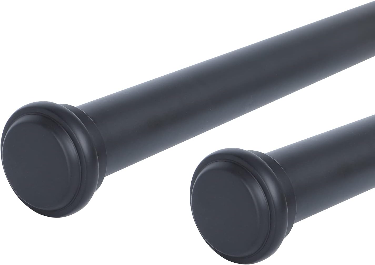 OLV Mate Black 2 Pack Curtain Rods for Window 28-48 inch, Adjustable Single Window Curtain Rods With Finials,Drapery Rods of Window Treatment,1 inch Diameter,Set of 2: Home Improvement