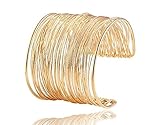 Wire Metal Coil LEAD FREE Thin Cuff Gold Tone Bangle Bracelet- GIFT BOXED