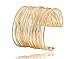 Wire Metal Coil LEAD FREE Thin Cuff Gold Tone Bangle Bracelet- GIFT BOXED