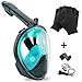 Zokita Full Face Snorkel Mask Adults & Youth Action Cam Compatible Anti Fog Panoramic One Piece Snorkeling Swimming Diving Mask