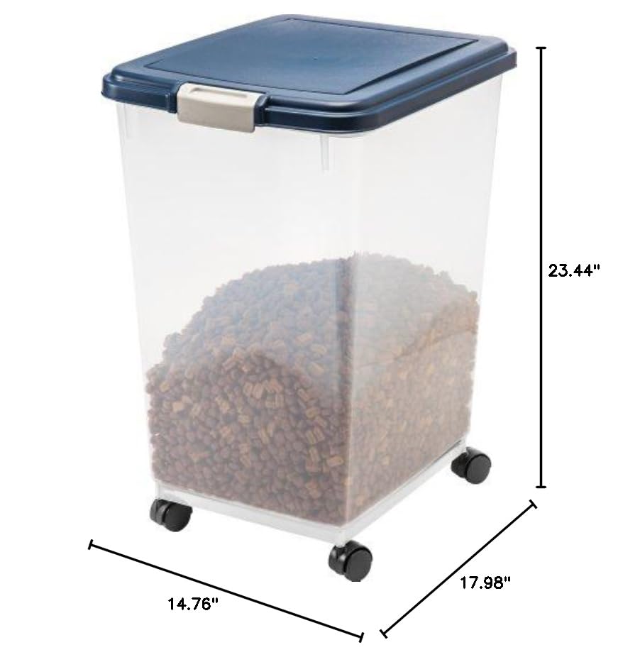 IRIS USA 69qt/50lbs Airtight Pet Food Storage Container With Casters
