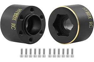 HYBDX Rc Brass Weights Wheel Hex Hub Widen Adapter for 1/10 RC Crawler 1.9 2.2Inch Wheels Rim Axial SCX10 TRX4 Counterweight（Black 15mm*2）