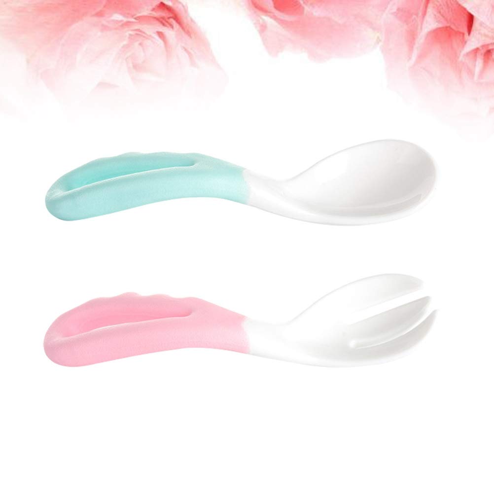 Supvox 2 Pcs Cuilleres Pour Cuilleres Pour Bebe Cuilleres Dentrainement Cuiller A Couverts Bebe Cuilleres Parfaites Auto Nourrissantes Cuilleres Dapprentissage Bleu Et Rose Equipements Et Fournitures De Restauration Commerce Industrie Et Science
