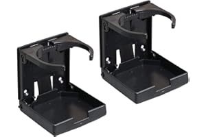 2pcs Adjustable Folding Cup Drink Holder with Screws and Tapes, Adjustable Automotive Cup Holders for Car TRUCK BOAT VAN. (Bl