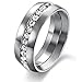 KasLin Wide 7MM Stainless Steel Cubic Zirconia Ring Wedding Band Size 5 to 11
