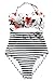 CUPSHE Women's Halter Design Printing Tie at Back One-Piece Padding Swimsuit, Orange Lilies Print, Large