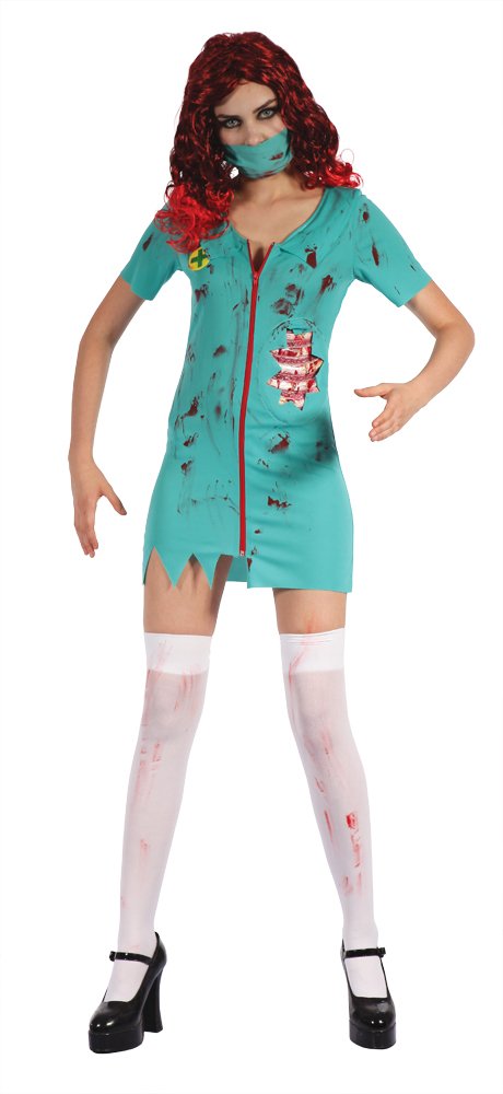 Bristol Novelty AF035 Zombie Surgeon Lady Costume, UK 10-14
