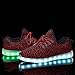 LeoVera Unisex LED Shoes USB Charging Flashing Sneakers Light Up Shoes for Women Men LVYZ005-Red-43