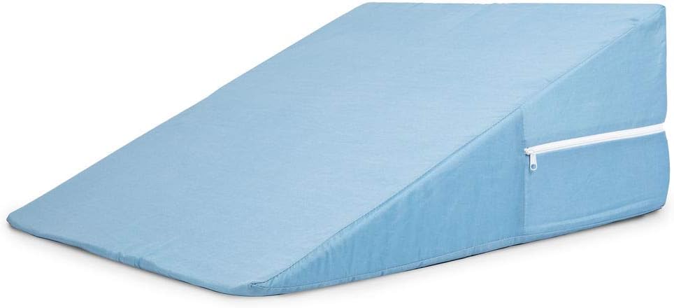 DMI Wedge Pillow to Support and Elevate Neck, Head and Back for Acid Reflux or Feet and Legs to Reduce Back Pain and Improve Circulation with Removable Cover, 10x24x24 Inch, Blue: Kitchen & Dining