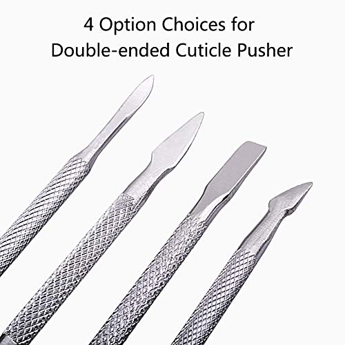 Laza 4 Pcs Cuticle Trimmer Cuticles Pusher Cutter Peeler Scraper Gel Nail Polish Remove Spoon Under Nail Professional Precise Nipper Manicure Pedicure Tools Set for Salon Home Use Fingernails Toenails