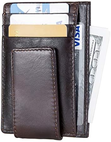 RFID Blocking Wallets for Men – Mens Front Pocket Bifold Money Clip Genuine Leather Slim Card Holder