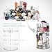Jerrybox 360 Degree Rotation Makeup Organizer, Adjustable Multi-Function Cosmetic Storage Unit, Compact Size with Large Capacity, Fits Different Types of Cosmetics and Accessories, Clear Transparent