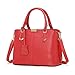 OURBAG Women Leather Handbags Fashion Top Handle Bag Cross body Shoulder Bag for Ladies Wine Red Medium