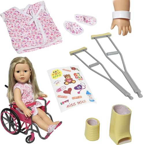 The New York Doll Collection Doll Wheelchair Set with Accessories for 18 Inch Dolls + Bonus Accessories
