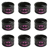 Ecparty Superhero Slap Bracelet for Kids Boys & Girls Birthday Party Supplies Favors (9 pack) (Batgirl)