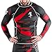 Hayabusa Metaru 47 Silver Long Sleeve BJJ Rash Guards (Black/Red, S)