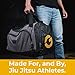 Gold BJJ Jiu Jitsu Duffle Bag - Waterproof Pocket for Sweaty Gi, Rashguard, or Shoes - The Perfect Duffel Bag for Martial Arts Gear, Boxing, MMA, and More