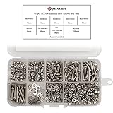 SPACECARE 720Pcs M3 304 Stainless Steel Phillips Round Head Screws Nuts Assortment