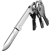 KeySmart Mini Knife - Keychain Pocket Knife, Compact Folding Boc Cutter with Stainless Steel, Add-On Accessory (Silver)