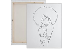 Essenburg Pre Drawn Canvas Paint Kit | Teen, Kids and Adult Sip and Paint Party Favor | DIY Date Night Couple Activity| Canvas Boards for painting| Beautiful Sista (M 12X16 CANVAS ONLY)