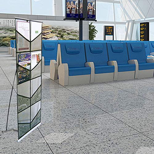 JIUYE A4 Folding Magazine Literature Stand, Roll up Mesh Brochure Display Rack 8Pockets for Tradeshow and Events Use,Easy Assembly