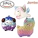 Joykith Jumbo Slow Rising Squishies Kawaii Unicorn Cute Alpaca Soft Sheep Squishies Cream Scented Toys for Kids and Adults, Pack of 3