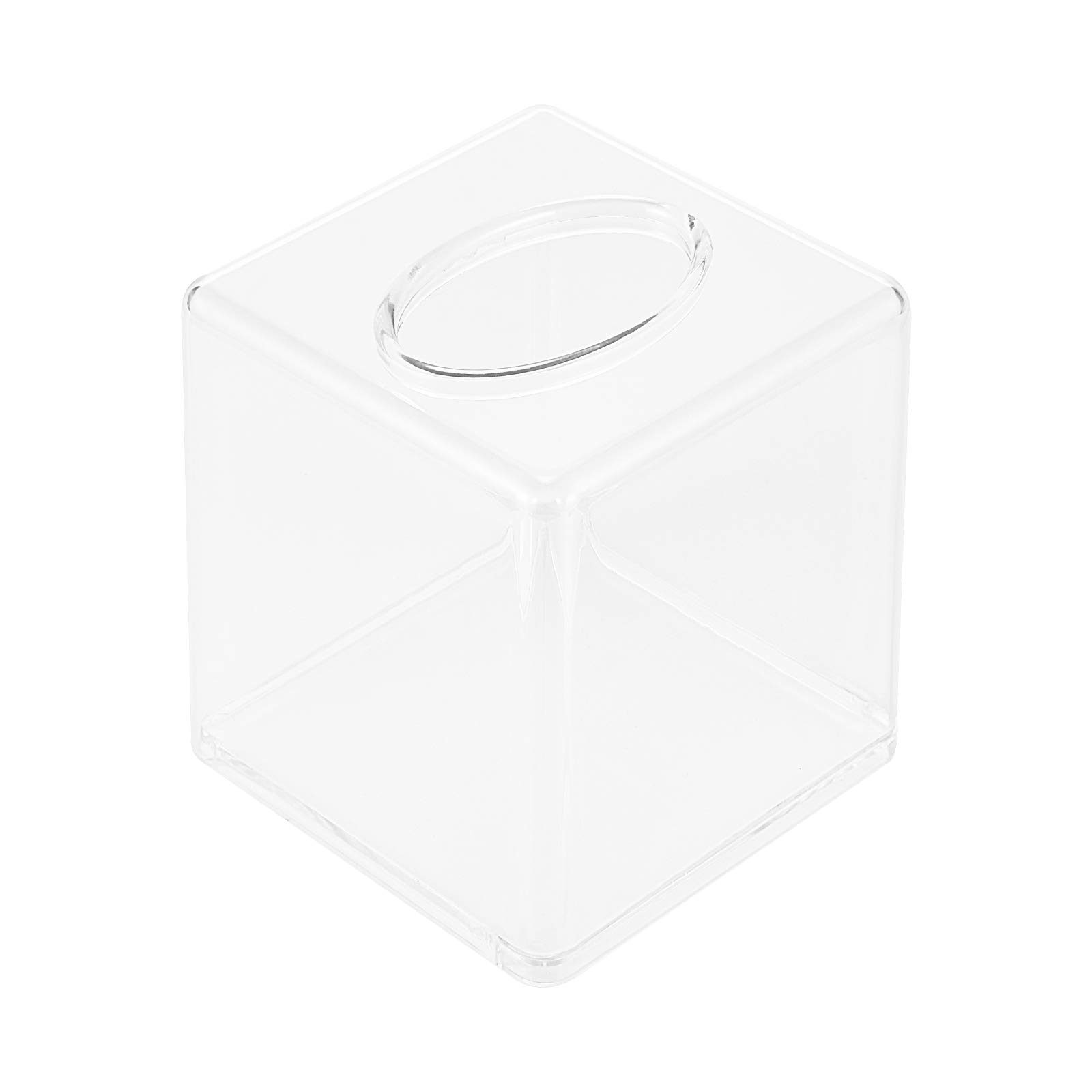 HEMOTON Clear Tissue Cover Box Tissue Paper Acrylic Holder Facial Tissue Dispenser for Home Living Room Bedroom Bathroom Restaurants