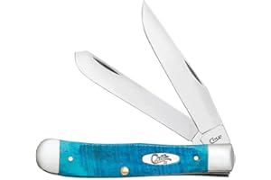 Case WR XX Pocket Knife Trapper Caribbean Blue Jig Bone Item #25592 - (6254 SS) - Length Closed: 4 1/8 Inches