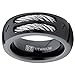 8MM Men's Black Titanium Ring Wedding Band with Stainless Steel Cables and Screw Design Sizes 7 to 13