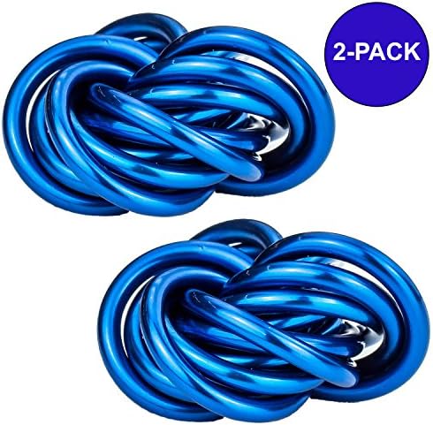 Fidget Ball / Fidget Toy / Anxiety Ball / Sensory Toy / Autism Toy / Infinity Ball - Anodized Aluminum Stress Reliever, Relax ADHD, Focus the Mind, Meditate, by FidgetDoctor (Blue, 2-Pack, Small)