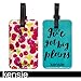 Kensie Buckle Closure Plastic PVC Luggage Tags in Blue/Multi Floral, 2 Pack