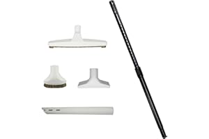 VPC Premium Vacuum Attachment Kit with Aluminum Telescopic Wand & 4-Piece Cleaning Kit Accessories | 1 1/4 inch (32mm) Inner 